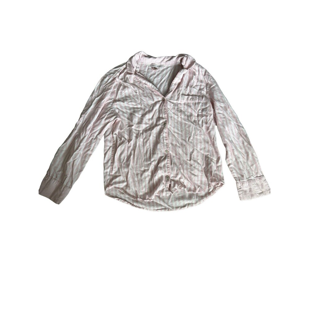 Victoria Secret 2 Piece Pink And White Stripe Pj Set Size M Classic Barbiecore
